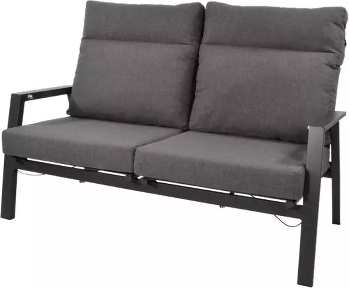 Lesli Living Ohio loungebank - verstelbaar - aluminium - antraciet