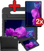 Lenovo Tab P11 Hoes Kinder Hoesje Kids Case Met 2x Screenprotector Glas - Lenovo Tab P11 Hoes Kindvriendelijk (11 inch) - Zwart