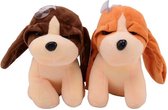 Pluche Hond 2 Assorti kleur met zuignap +/- 20cm