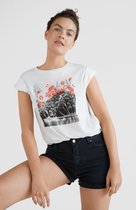 O'Neill T-Shirt Women PALM Snow White L - Snow White 100% Katoen Round Neck