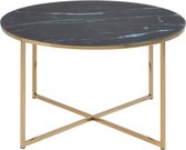 Smuk Salontafel Ø 80 cm Saga Marmer Zwart - Goud