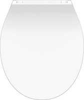 Siège de toilette SCHÜTTE 82700 SLIM WHITE - Duroplast - Super mince - Fermeture douce - Cliquable - Charnières en acier inoxydable - Peint - Blanc