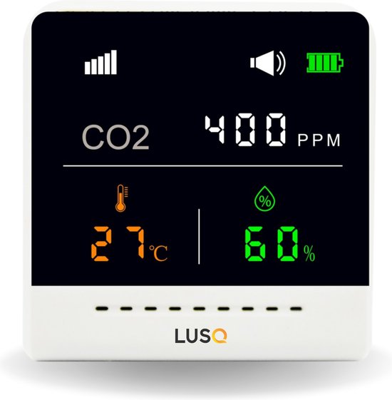 Compteur de surveillance de la qualité de lair de chargement USB détecteur de testeur de CO2 intérieur 3 en 1 enregistrement de la valeur en temps réel pour détecteur de gaz dair multifonctionnel 