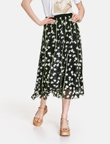 TAIFUN Dames Midirok met bloemenprint all-over Schwarz gemustert-38