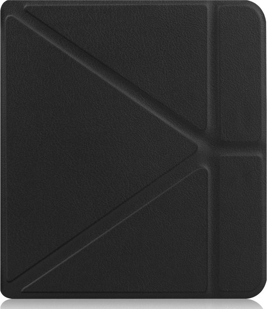 Lunso - Origami sleepcover hoes - Geschikt voor Kobo Libra 2 (7 inch) - Zwart van Lunso — afbeelding 2
