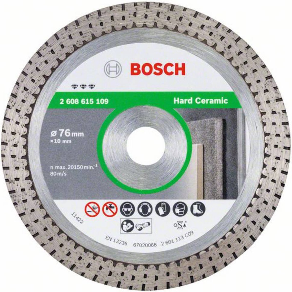 Bosch Accessories 2608615109 Diamanten doorslijpschijf Diameter 76 mm 1  stuk(s) | bol.com