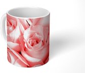 Mok - Pastel roze rozen - 350 ML - Beker - Uitdeelcadeautjes