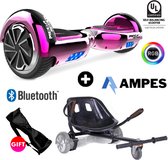 Hoverboard | Megamotion | Bluetooth Speaker | Oxboard | LED verlichting | Roze + Hoverkart Zwart