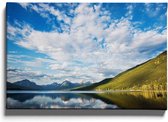 Walljar - Green Lake - Muurdecoratie - Canvas schilderij