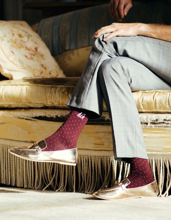 Foto: Alfredo gonzales don dots sokken bordeaux