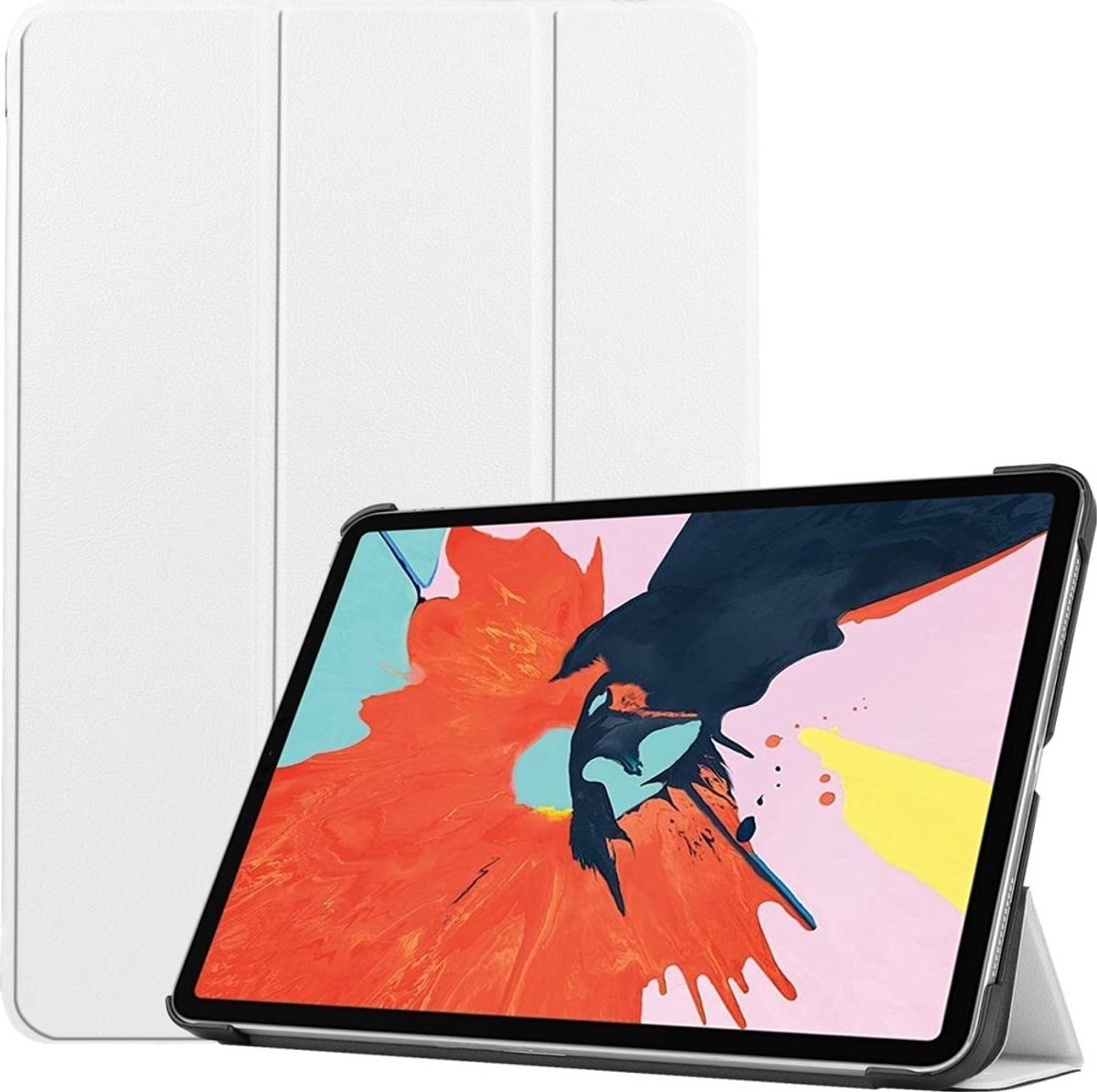 Mobigear Tablethoes geschikt voor Apple iPad Air 4 (2020) Hoes | Mobigear Tri-Fold Bookcase - Wit