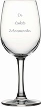Gegraveerde witte wijnglas 26cl De Leukste Schoonmoeder