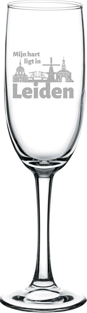 Gegraveerde Champagneglas 16,5cl Leiden