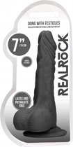 Dong with testicles 7'' - Black - Realistic Dildos black