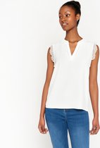 LOLALIZA Blouse met kant - Wit - Maat 38