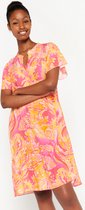 LOLALIZA Jurk met artwork - Roze - Maat 40