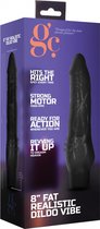 8 Inch Fat Realistic Dildo Vibe - Black - Realistic Dildos black