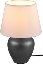 LED Tafellamp - Tafelverlichting - Trion Albino - E14 Fitting - Rond - Antiek Nikkel - Wit - Keramiek - Ø180mm - BES LED