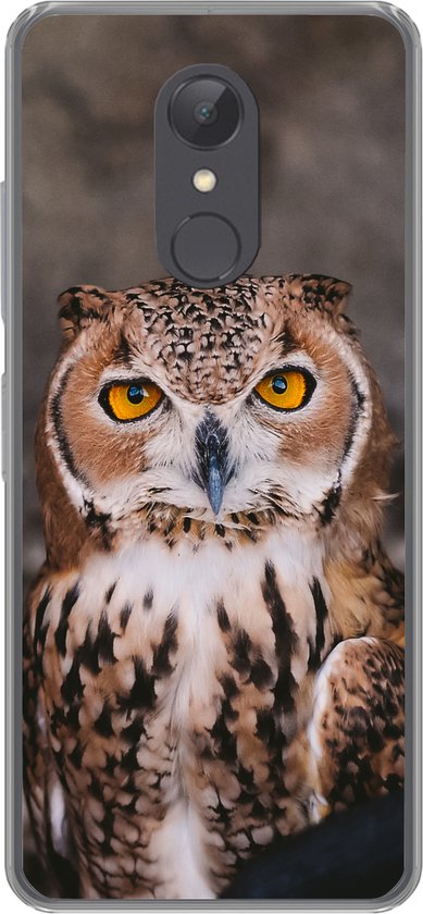 Coque de téléphone compatible avec Xiaomi et Redmi 5 - Hibou marron regardant droit dans l'objectif - Coque de téléphone en Siliconen