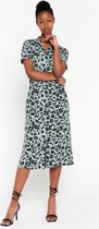 LOLALIZA Jurk met luipaardprint - Khaki - Maat 48