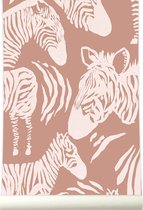 Roomblush - Behang Zebra - Lichtroze - Vliesbehang - 200cm x 285cm