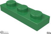 LEGO Plaat 1x3, 3623 Groen 50 stuks