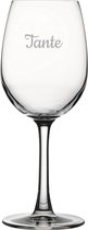 Gegraveerde witte wijnglas 36cl Tante