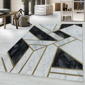 Laagpolig design vloerkleed Woonkamer vloerkleed Marble Pattern Abstract Model Gold Lines