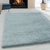 Tapis de salon Shaggy Agréable doux Tapis de chambre Bleu