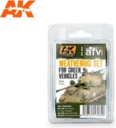 AK Interactive AK064 - Green Vehicles Weathering Set 3 x 35 ml