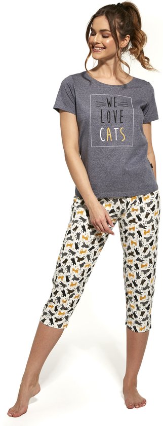 Be Kind Love Korte katoenen pyjama, Zwart, 11-12 Jaren