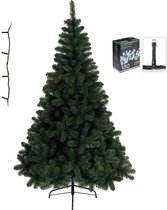 Kunst kerstboom Imperial Pine 120 cm met warm witte verlichting - Kerstboompje met lampjes - Kerstversiering/decoratie
