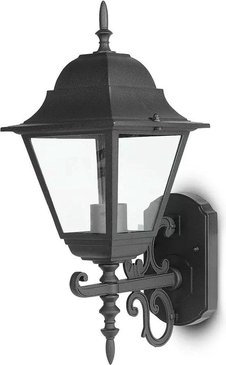 Traditioneel klassieke wandlamp XL - Zwart - Geschikt voor E27 - IP44