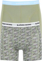 Björn Borg boxershorts Essential (2-pack) - heren boxers normale lengte - groen en strandstoelen print -  Maat: L