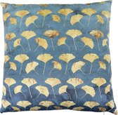 Kussen fluweel blauw ginko 45x45cm