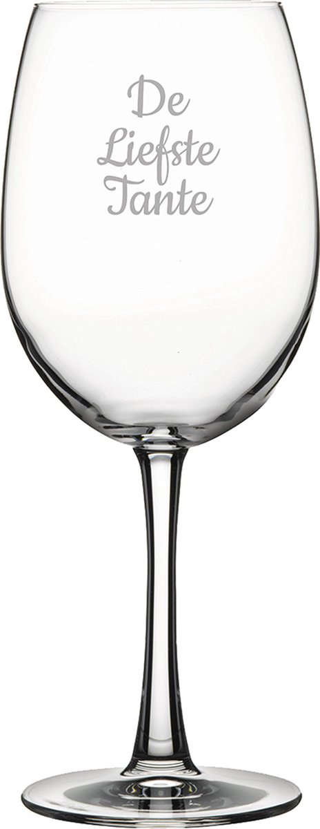 Gegraveerde Rode wijnglas 46cl De Liefste Tante