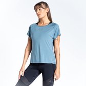 Het Dare2B Crystallize T-shirt met korte mouwen - dames - versierd - Q-Wic Plus - Blauw
