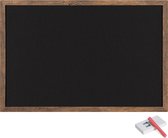 Navaris krijtbord in houten lijst - 60 x 40 cm - Inclusief 4 kleuren krijt - Inclusief bevestigingsmateriaal - Horizontaal of verticaal op te hangen