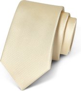 Premium Ties - Luxe Stropdas Heren - Polyester - Crème - Incl. Luxe Gift Box!