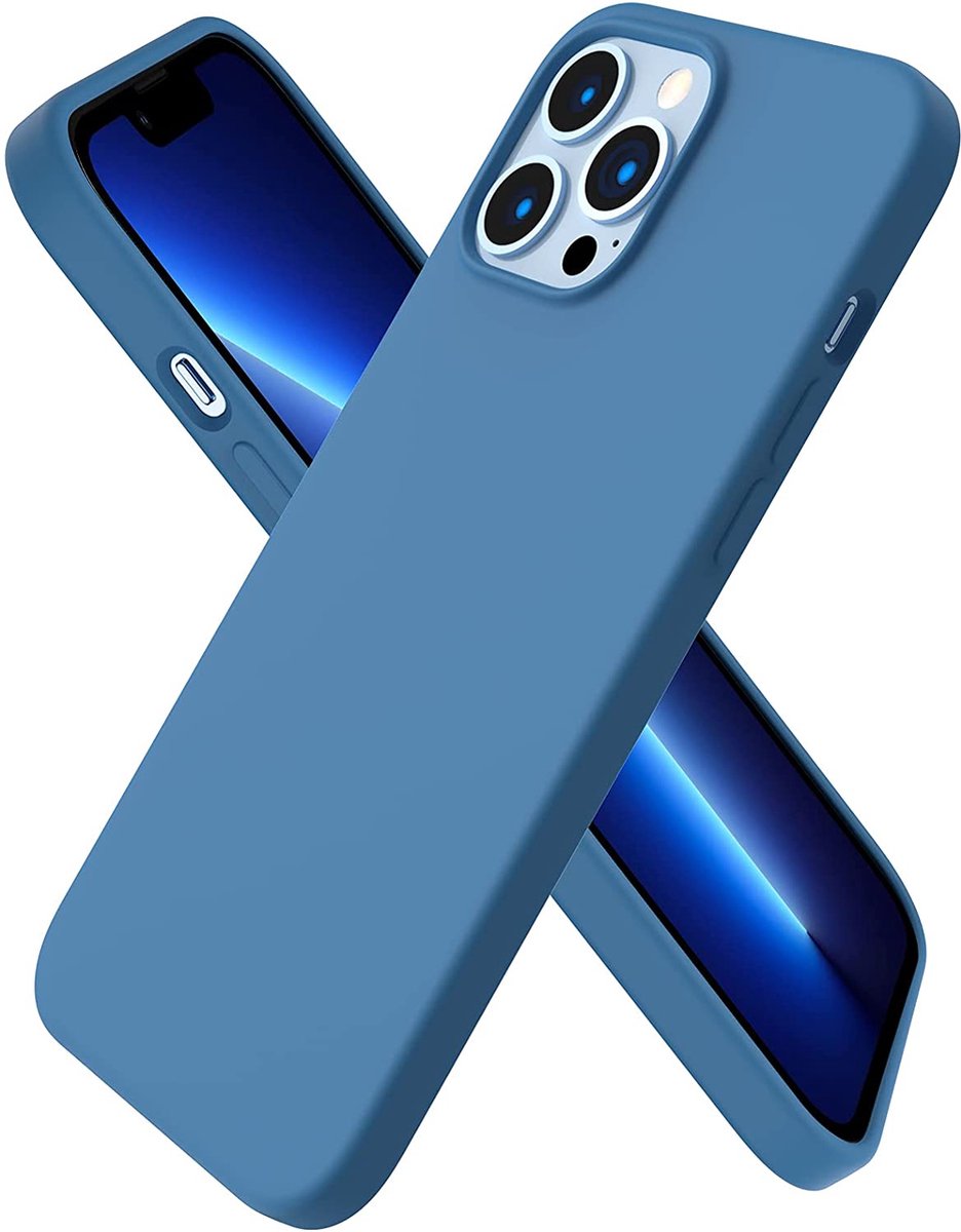 Hoesje Compatibel met iPhone 13 Pro Max 6,7 Silicone Case, ultradunne volledige bescherming vloeibare siliconen Phone Case Bescherming voor de iPhone 13 Pro Max (2021) 6,7 inch Blue