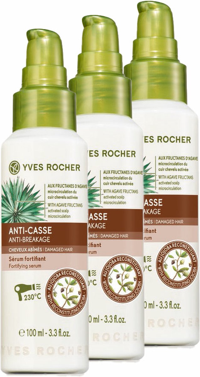 Yves Rocher - PLANTAARDIGE HAARVERZORGING Versterkend Anti-Haarbreuk - Haarserum - Voordeelverpakking 3 x 100 ml