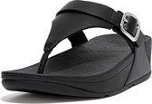 FitFlop Lulu Adjustable Toe Post - Leather ZWART - Maat 39