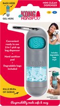 Support pour sac à caca avec gel antibactérien pour les mains - Avec sacs à caca biodégradables attachés - Distributeur HandiPod Clean - Clean Mini
