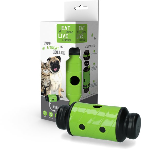 Eat Slow Live Longer Feed & Treat – Anti-Schrok – Slow Feeder – Belonings Speeltje – Groen – Size S