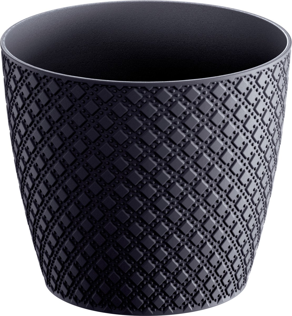 Prosperplast Bloempot/plantenpot - antraciet - D26 x H23 cm - orient stijl - binnen/buiten gebruik