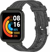 Nylon Smartwatch bandje - Geschikt voor Redmi Watch 2 Lite nylon gesp bandje - grijs - Strap-it Horlogeband / Polsband / Armband