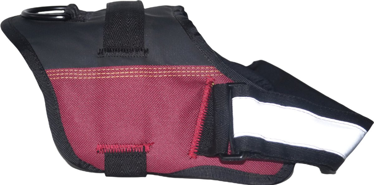 51 DEGREES NORTH Wanderful Hondentuig / Hondenharnas - Polyester - Waterbestendig - Burgundy - Maat 4 - Borstomvang: 63 - 85 cm (GRAAG ALVORENS BESTELLEN OPMETEN)