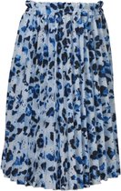 Meisjes plissé rok panterprint - blauw | Maat 128/ 8Y