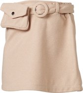 Meisjes rok beige met heuptasje detail | Maat 116/ 6Y