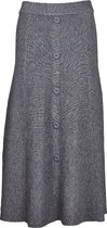 Dames rok gebreid met sierknopen grijs | Maat S/M